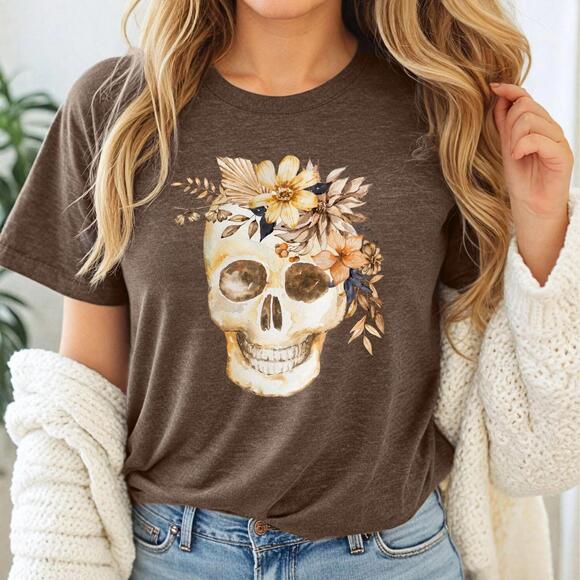 Other - Halloween Gothic Skull Shirt, Skull Coquette Shirt, Gothic Girl Shirt, Gothic